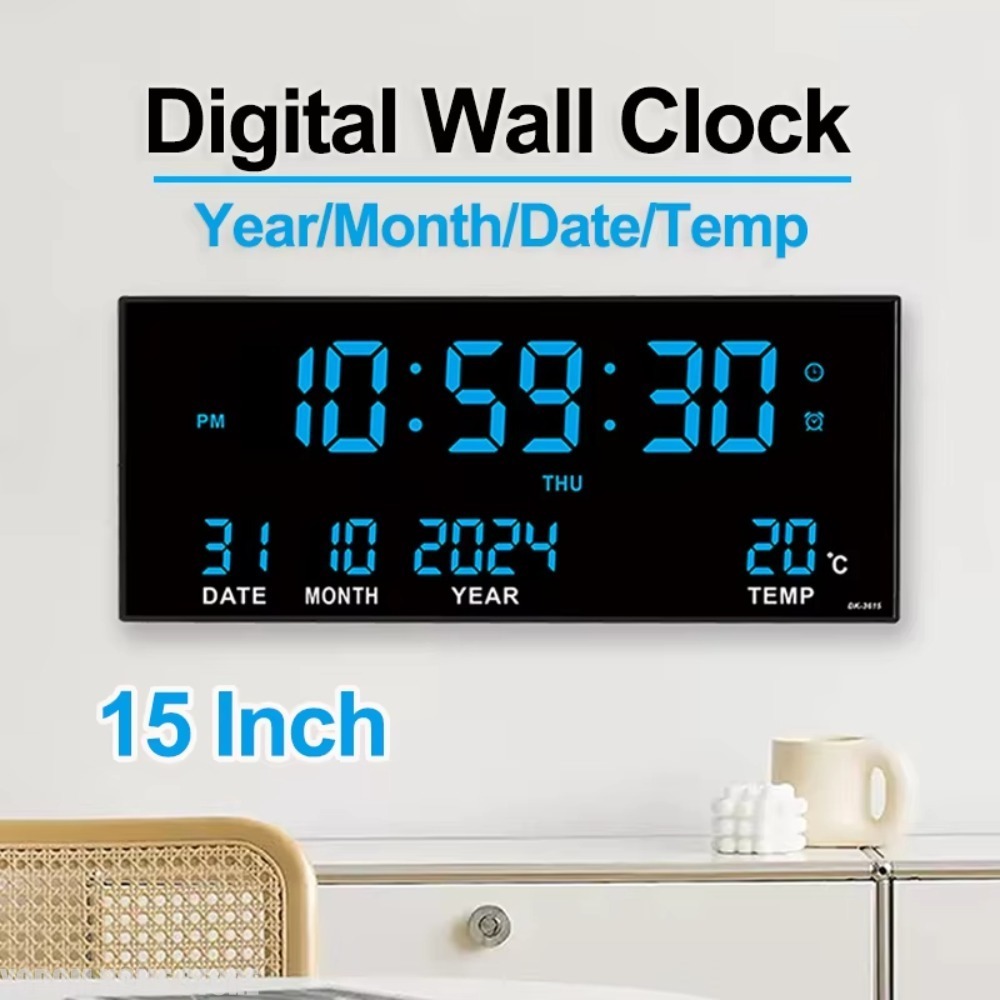 Weather Station Indoor - Horloge murale numérique grande taille avec
