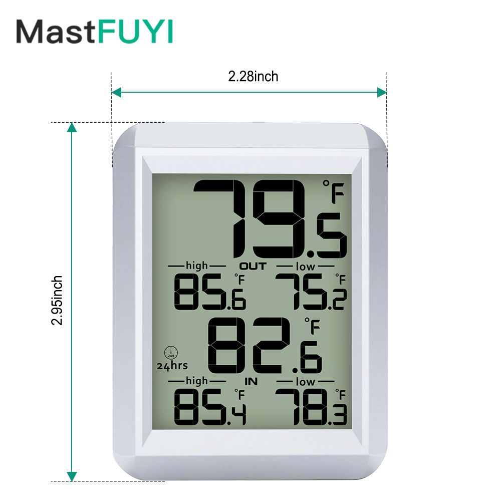 Weather Station Indoor - MASTFUYI Thermomètre numérique intérieur extérieur -