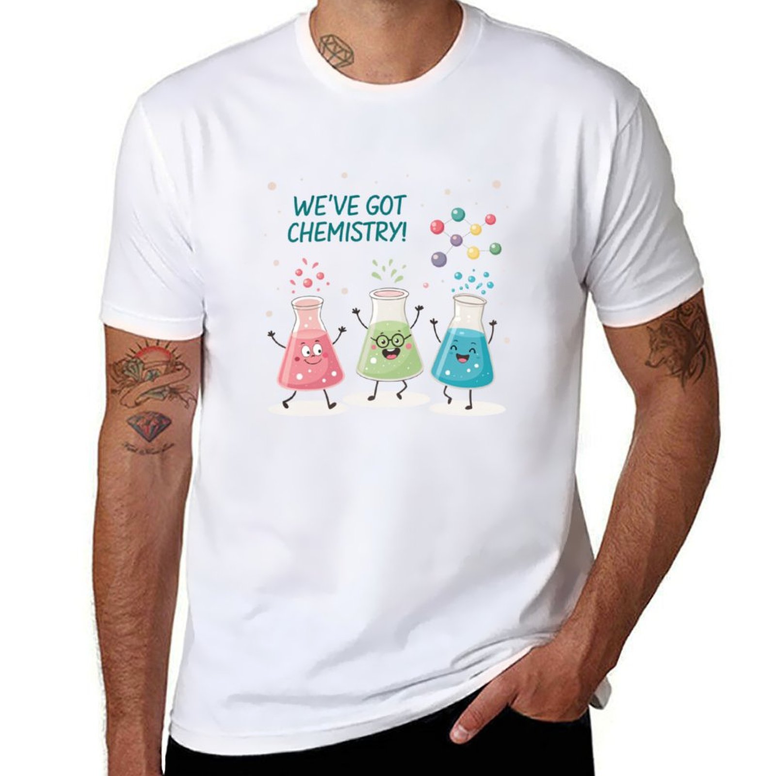 Science Buddies - Science Beaker Buddies T-Shirt noir coton