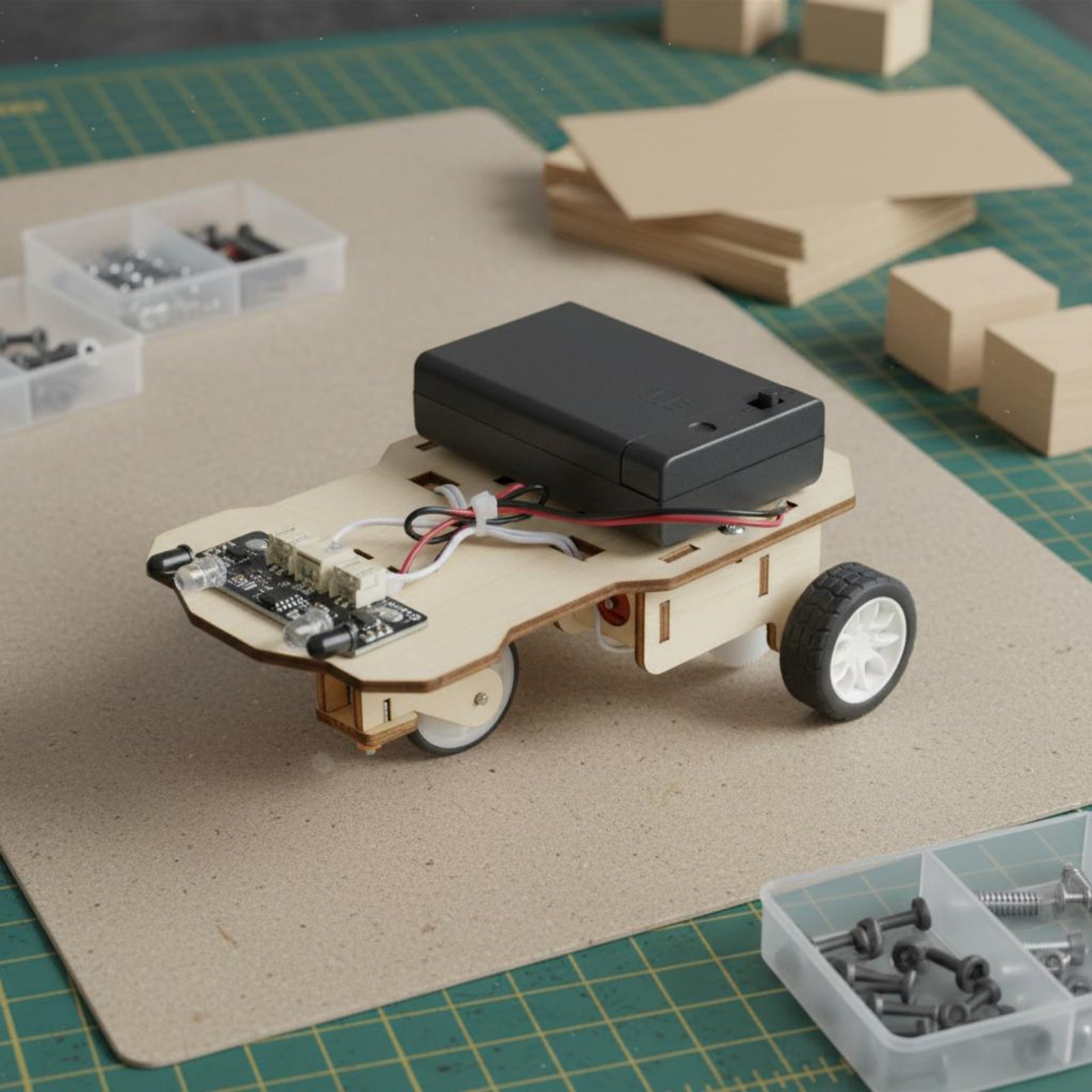 Science Robot - Kit de véhicule intelligent en bois
